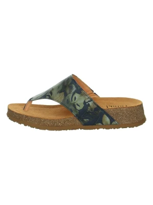 Think! Skórzane japonki "Koak" w kolorze niebieskim ze wzorem rozmiar: 38