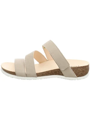 Think! Skórzane klapki w kolorze beżowym rozmiar: 43