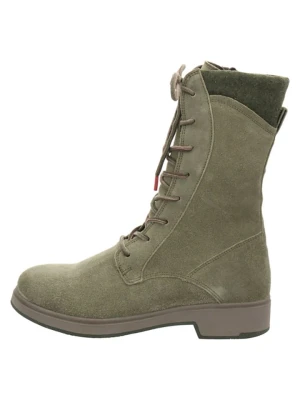 Think! Skórzane kozaki "Cogita" w kolorze khaki rozmiar: 39