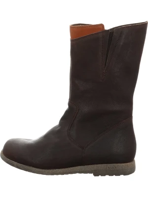 Think! Skórzane kozaki w kolorze brązowym rozmiar: 38