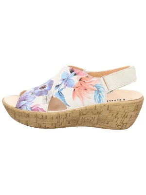 Think! Skórzane sandały w kolorze kremowym rozmiar: 38