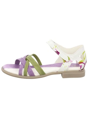 Think! Skórzane sandały w kolorze oliwkowo-biało-fioletowym rozmiar: 40