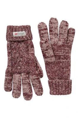 Thinsulate Cable - rękawiczki damskie - Burgundy Mountain Warehouse