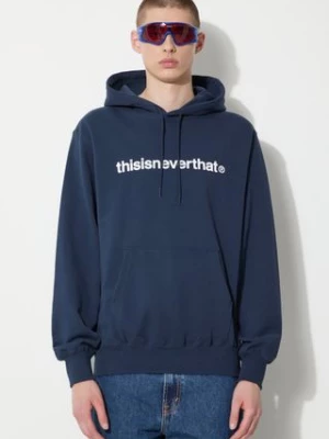 thisisneverthat bluza bawełniana T-logo LT Hoodie męska kolor granatowy z kapturem z nadrukiem TN240TSWHO01