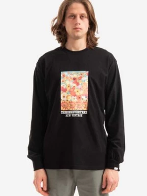 thisisneverthat longsleeve bawełniany Flower Collage L/S Tee kolor czarny z nadrukiem TN221TTSLT04-BLACK