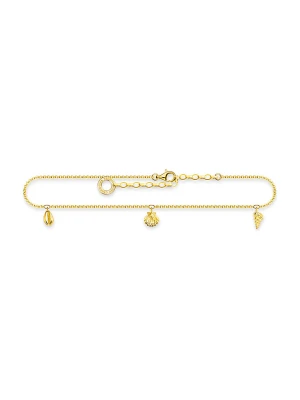 Thomas Sabo Pozłacana bransoletka z elementami ozdobnymi na kostkę rozmiar: onesize złoty