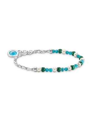 Thomas Sabo Srebrna bransoletka z perłami rozmiar: 15 cm