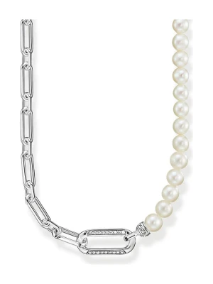 Thomas Sabo Srebrny naszyjnik z perłami - dł. 45 cm rozmiar: onesize