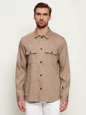 TIGER OF SWEDEN Lniana koszula Bishop | Oversize fit | z dodatkiem wełny