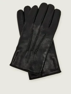 TIGER OF SWEDEN Skórzane rękawiczki | z dodatkiem wełny