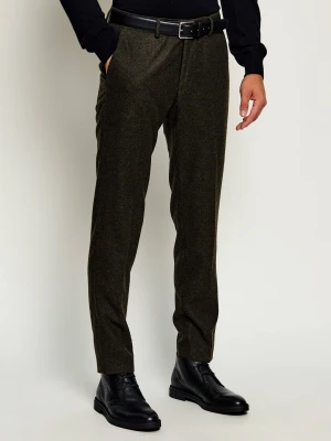 TIGER OF SWEDEN Wełniane spodnie Tenuta | Slim Fit zielony