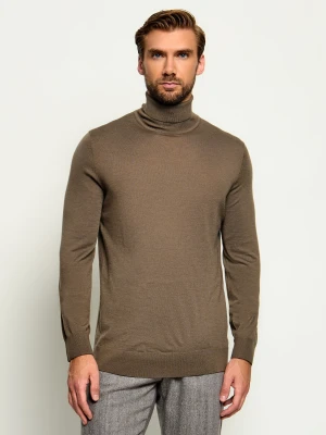 TIGER OF SWEDEN Wełniany golf Nevile | Slim Fit brązowy