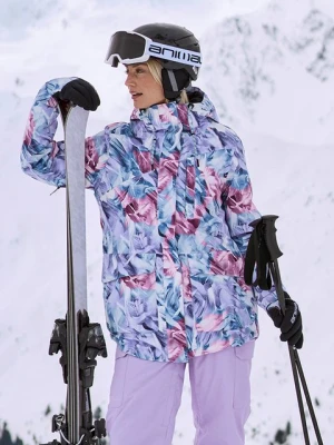 Tignes damska kurtka narciarska ze wzorem - Light Pink Animal
