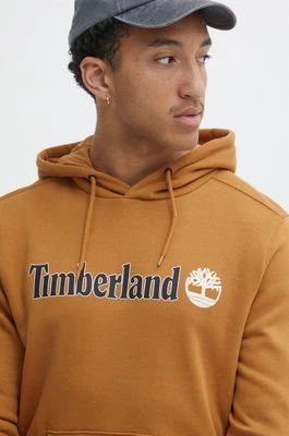 Timberland bluza męska kolor brązowy z kapturem z nadrukiem TB0A5UKKP471