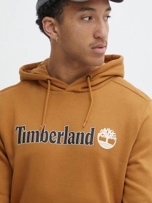 Timberland bluza męska kolor brązowy z kapturem z nadrukiem TB0A5UKKP471