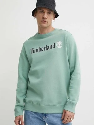 Timberland bluza męska kolor turkusowy z nadrukiem TB0A5UJYEW01