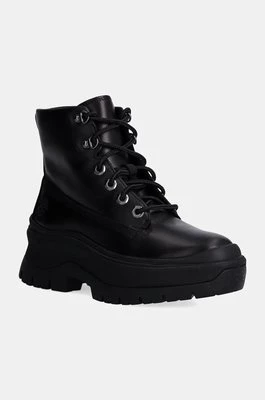 Timberland botki skórzane Roxie Lane damskie kolor czarny na platformie TB0A295JW021