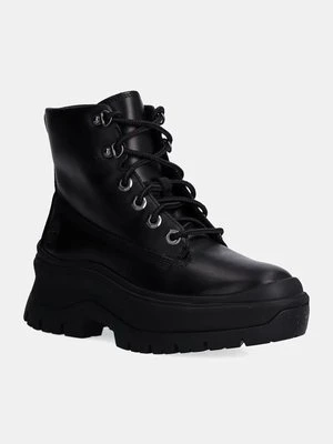 Timberland botki skórzane Roxie Lane damskie kolor czarny na platformie TB0A295JW021