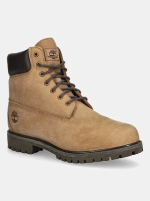 Timberland buty wysokie skórzane męskie kolor beżowy