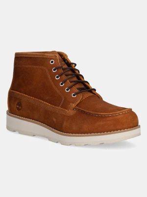Timberland buty zamszowe Britton Mills Mid męskie kolor brązowy TB0A6CEPEIZ1