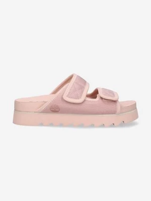 Timberland klapki Santamonica Sunrise damskie kolor różowy na platformie A41AX-PINK