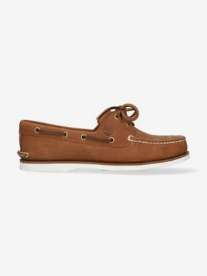 Timberland mokasyny skórzane Classic Boat 2 Eye męskie kolor brązowy A43V9-BROWN