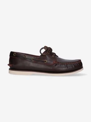 Timberland mokasyny skórzane Classic Boat EK+2 EYE męskie kolor brązowy A5M1N-BROWN