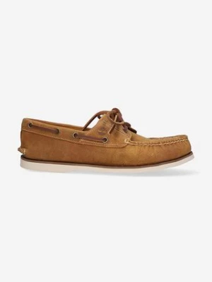 Timberland mokasyny skórzane Classic Boat EK+2 EYE męskie kolor brązowy A5M1Z-BROWN