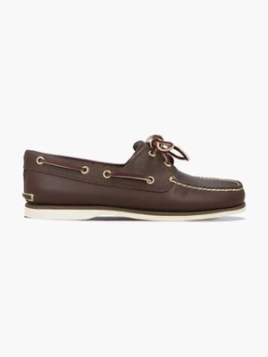 Timberland mokasyny skórzane Classic Boat męskie kolor brązowy 74035-BROWN