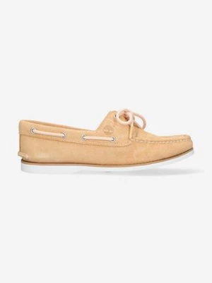 Timberland mokasyny zamszowe Classic Boat 2 Eye męskie kolor beżowy A2A79-CREAMY