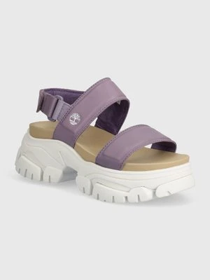 Timberland sandały skórzane Adley Way Sandal damskie kolor fioletowy na platformie TB0A2M79EAJ1