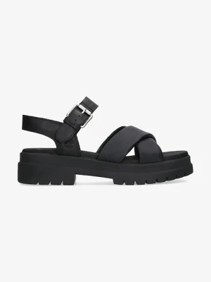 Timberland sandały skórzane London Vibe damskie kolor czarny na platformie TB0A2QVJ0151