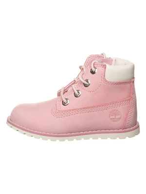 Timberland Skórzane botki "Pokeypine 6in" w kolorze jasnoróżowym rozmiar: 22, 5
