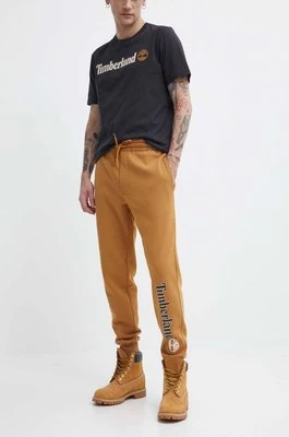 Timberland spodnie dresowe kolor brązowy z nadrukiem TB0A5YFBP471