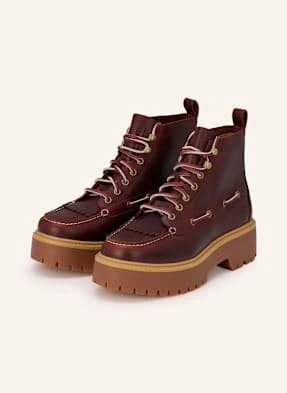 Timberland Sznurowane Botki Na Platformie Stone Street rot