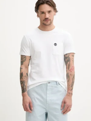 Timberland t-shirt bawełniany męski kolor biały gładki TB0A2CQY1001