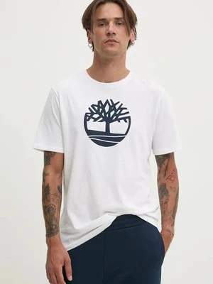 Timberland t-shirt bawełniany męski kolor biały z nadrukiem TB0A2C2R1001