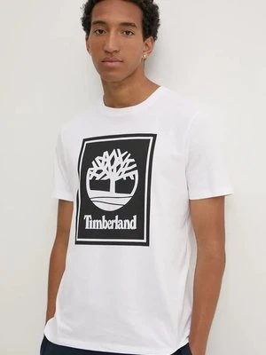 Zdjęcie produktu Timberland t-shirt bawełniany męski kolor biały z nadrukiem TB0A5WQQP541