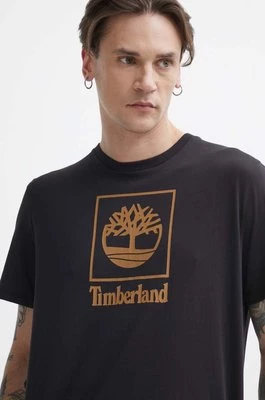 Timberland t-shirt bawełniany męski kolor czarny z nadrukiem TB0A5QSP0011