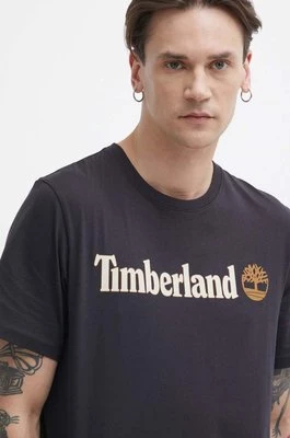 Timberland t-shirt bawełniany męski kolor czarny z nadrukiem TB0A5UPQ0011