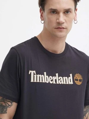 Timberland t-shirt bawełniany męski kolor czarny z nadrukiem TB0A5UPQ0011