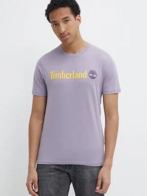 Zdjęcie produktu Timberland t-shirt bawełniany męski kolor fioletowy z nadrukiem TB0A5UPQEG71