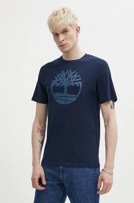 Timberland t-shirt bawełniany męski kolor granatowy z nadrukiem TB0A2C2RZ021