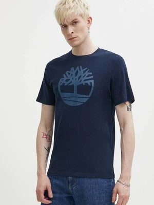 Timberland t-shirt bawełniany męski kolor granatowy z nadrukiem TB0A2C2RZ021