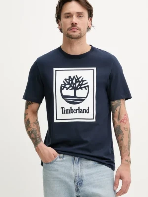 Timberland t-shirt bawełniany męski kolor granatowy z nadrukiem TB0A5WQQ4331