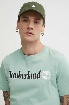 Timberland t-shirt bawełniany męski kolor zielony z nadrukiem TB0A5UPQEW01