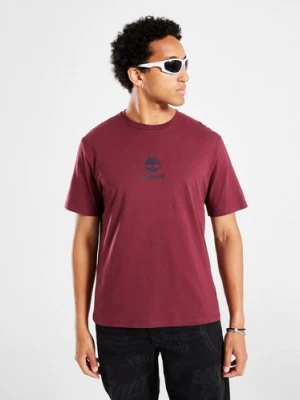 Timberland T-Shirt New Small Logo Print Ss Tee Burgundy