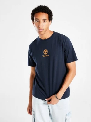 Timberland T-Shirt New Small Logo Print Ss Tee Dark Sapphire