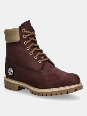Timberland trapery nubukowe Premium 6 męskie kolor bordowy TB0A2P6WEQ31
