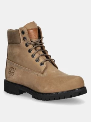 Timberland trapery nubukowe Premium 6IN Lace Waterproof Boot kolor beżowy TB0A2P6WEN31